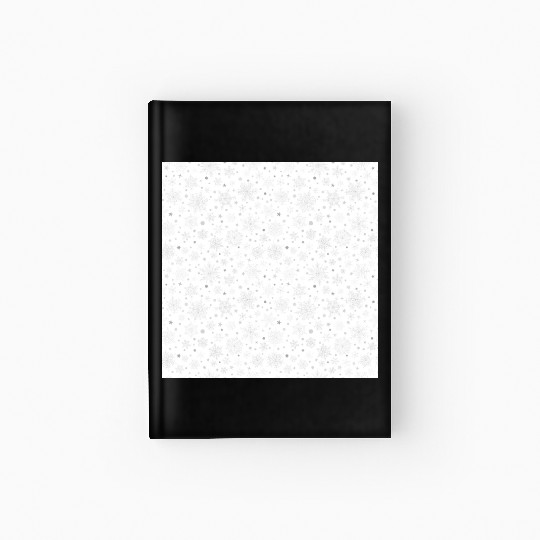 Modern Snowflakes Pattern White Silver Hardcover Journal