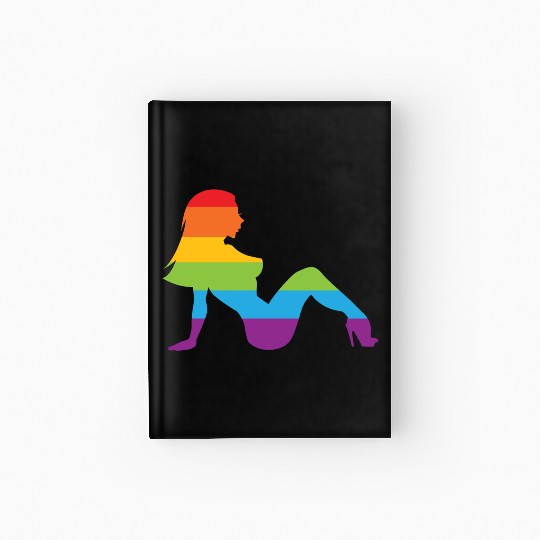 Sexy Retro Mudflap Girl Lesbian Pride LGBT Hardcover Journal