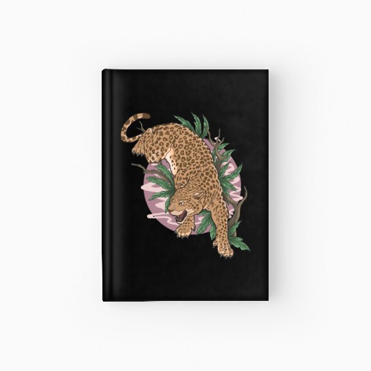 leopard wild animal climb Hardcover Journal