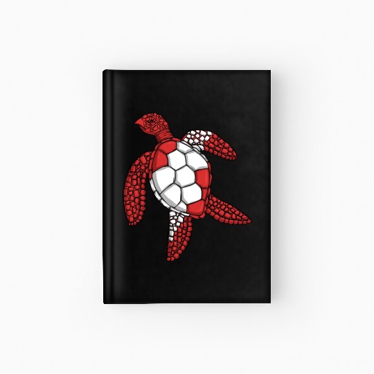 Scuba Diver Red White Flag Turtle Scuba Diving Hardcover Journal