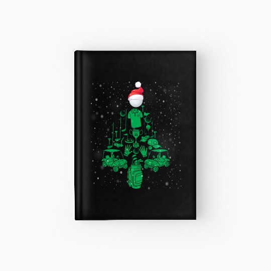 Golfing Christmas Tree Hardcover Journal