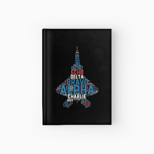 Full Phonetic Alphabet Fighter Jet Pilot Hardcover Journal