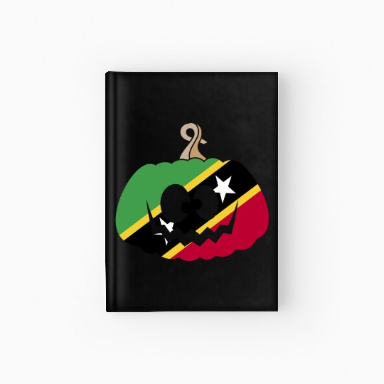 Saint Kitts And Nevis Halloween Pumpkin Hardcover Journal