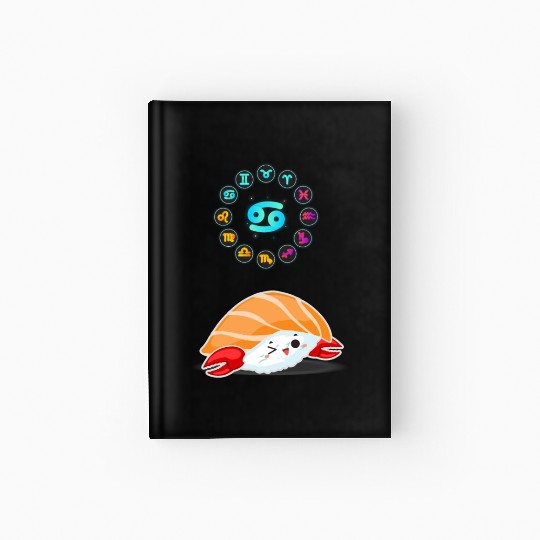 Japanese Sushi Funny Cancer Zodiac Sushi Lover Pun Hardcover Journal