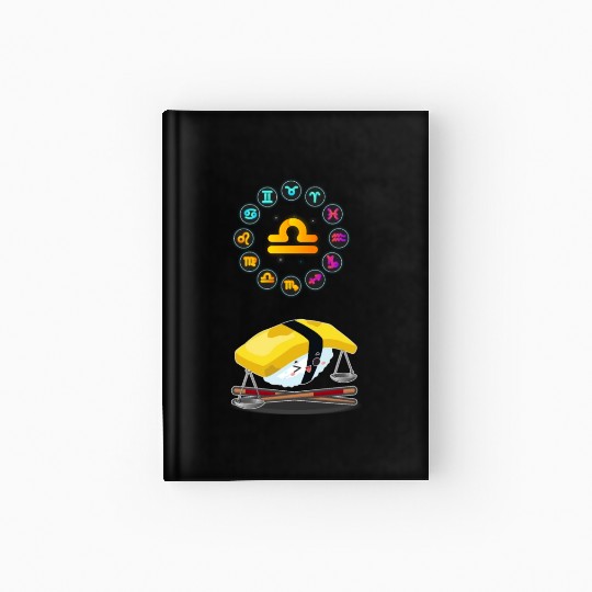 Japanese Sushi Funny Libra Zodiac Sushi Lover Pun Hardcover Journal