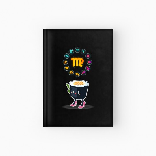 Japanese Sushi Funny Virgo Zodiac Sushi Lover Pun Hardcover Journal
