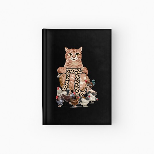 Leopard Pi Symbol Chicken Cat Lover Hardcover Journal