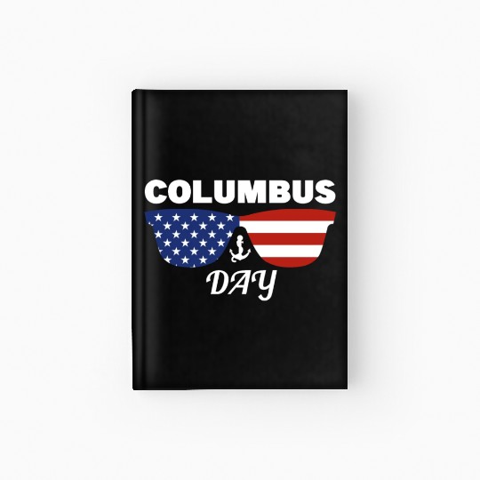 Columbus Day Glasses America Hardcover Journal