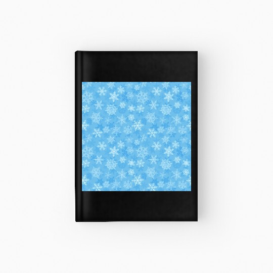 Pretty Light Blue Snowflakes Pattern Hardcover Journal