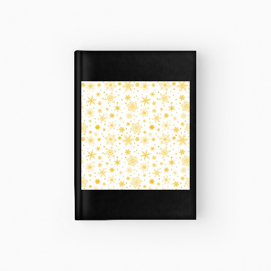 Snowflakes Pattern Yellow White Hardcover Journal