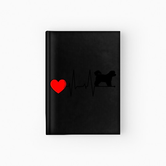 Bichon Frise Mom Heartbeat I Love My Black Hardcover Journal