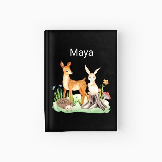 Animal deer rabbit hedgehog Maya Hardcover Journal