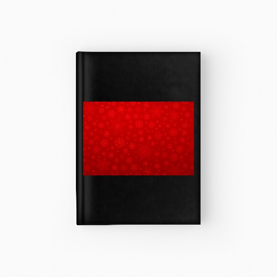 Abstract Red Snowflakes Pattern Hardcover Journal