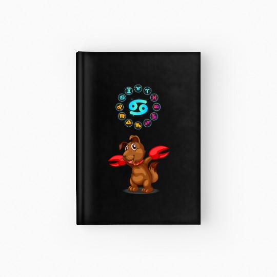 Funny Dog Lover Horoscope Cancer Zodiac Sign Cool Hardcover Journal