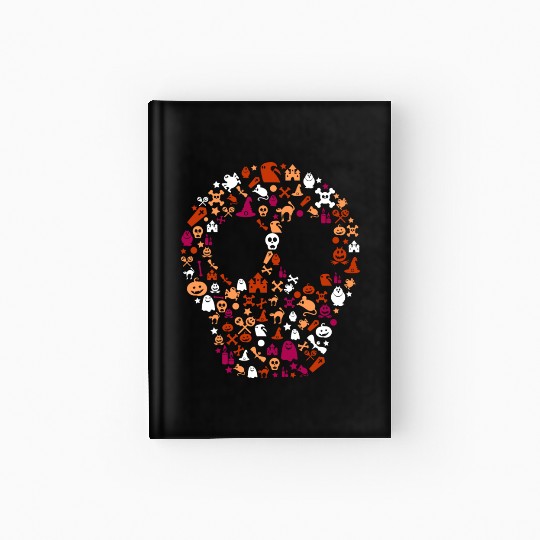 Halloween Skeleton Skull Collage. Lesbian Pride. Hardcover Journal