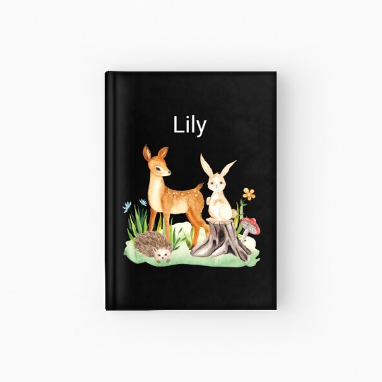 Animal deer rabbit hedgehog Lily Hardcover Journal