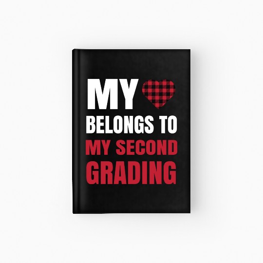 Heart Buffalo Plaid Clothes 2nd Grade Teacher Hardcover Journal