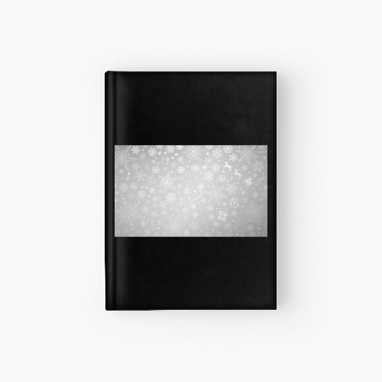 Abstract Grey Snowflakes Pattern Hardcover Journal
