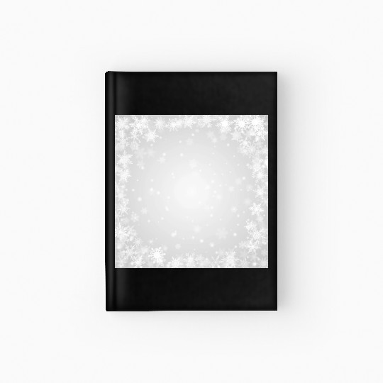 Grey White Snowflakes Pattern Hardcover Journal