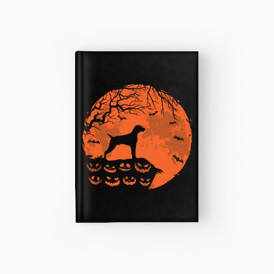 Vizsla And Moon Halloween Funny Dog Lover Gift Hardcover Journal
