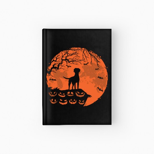 Rhodesian Ridgeback And Moon Halloween Funny Dog Hardcover Journal