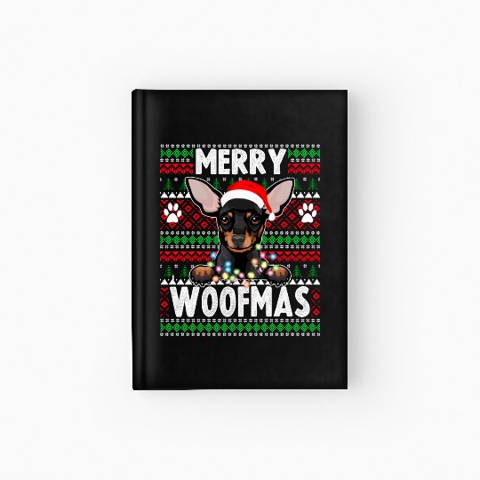 Chihuahua Christmas Lights Dog Lovers Xmas Pajama Hardcover Journal