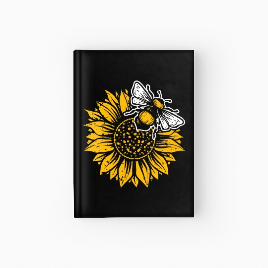 Womens Bumblebee Sunflower Springtime Save The Bee Hardcover Journal