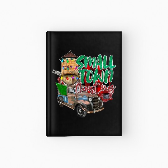 Country Farmer Life Small Town Christmas Red Hardcover Journal