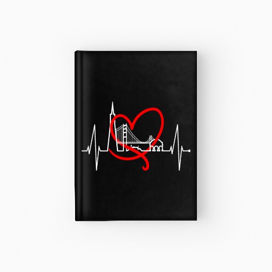 San Francisco Skyline Heartbeat California Lover Hardcover Journal