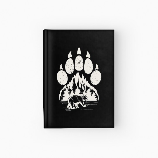 Wildlife Bear Paw Nature Camping Hardcover Journal