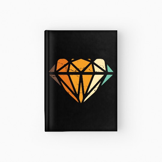 Vintage Diamond Gemstone Jewelry Jeweler Coral Hardcover Journal