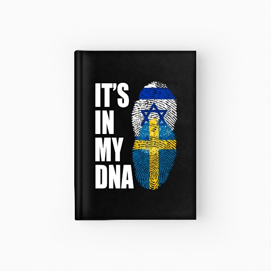 Israel And Swedish Mix Heritage DNA Flag Hardcover Journal