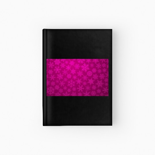 Pink Snowflakes Christmas Pattern Hardcover Journal
