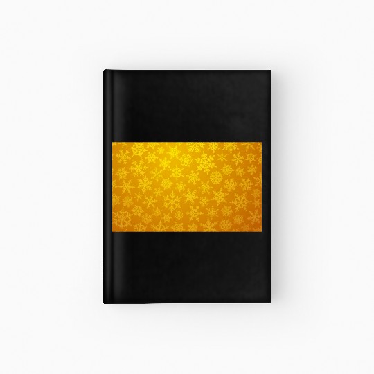 Yellow Snowflakes Christmas Pattern Hardcover Journal