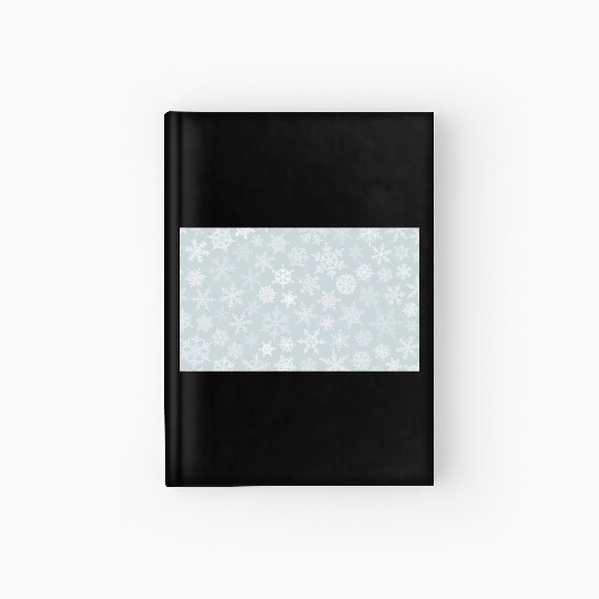 Winter Snowflakes Pattern Grey White Hardcover Journal