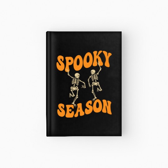 Cute Spooky Season Dancing Skeletons Halloween Hardcover Journal