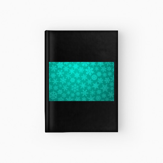 Teal Snowflakes Christmas Pattern Hardcover Journal