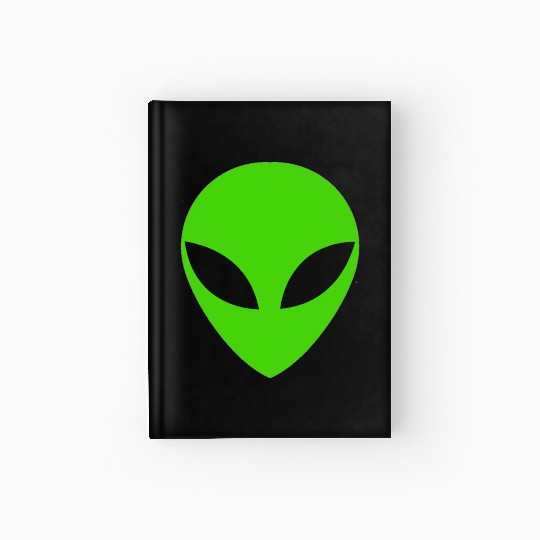Green Alien Head Hardcover Journal