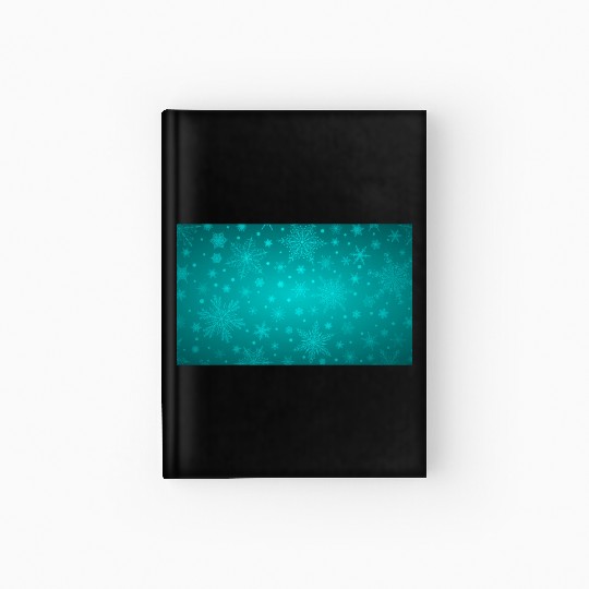 Beautiful Teal Snowflakes Pattern Hardcover Journal