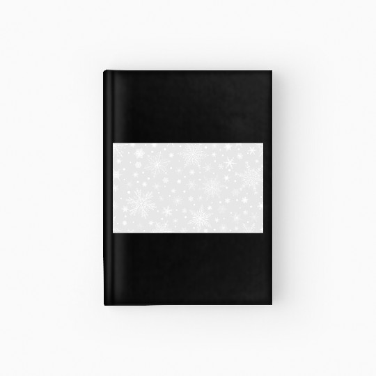 Snowflakes Pattern Grey White Hardcover Journal