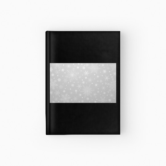 Christmas Snowflakes Grey Pattern Hardcover Journal