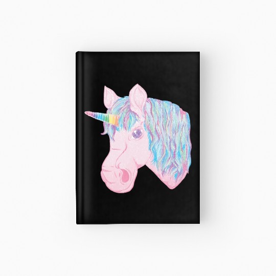 kawaii rainbow unicorn Hardcover Journal