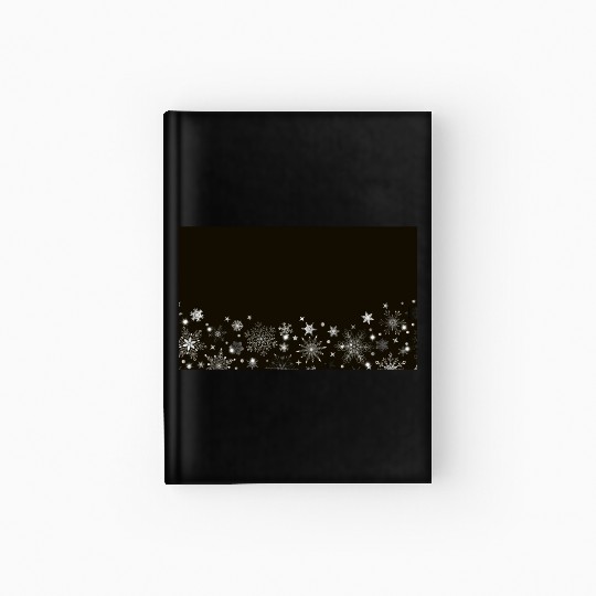 Elegant Black Silver Snowflakes Hardcover Journal