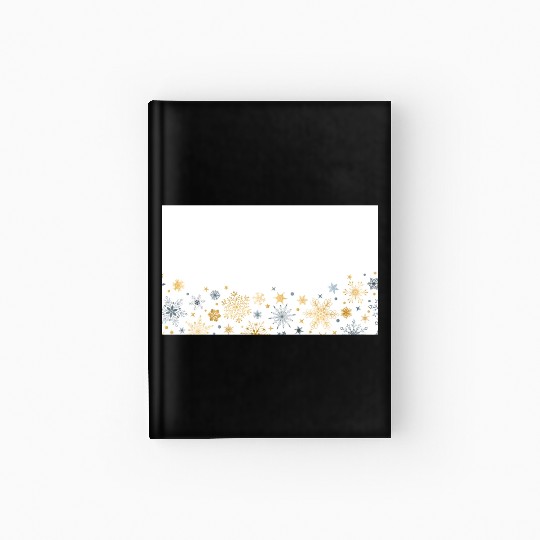 Elegant Snowflakes White Gold Silver Hardcover Journal