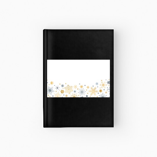 Elegant Snowflakes White Gold Silver Hardcover Journal