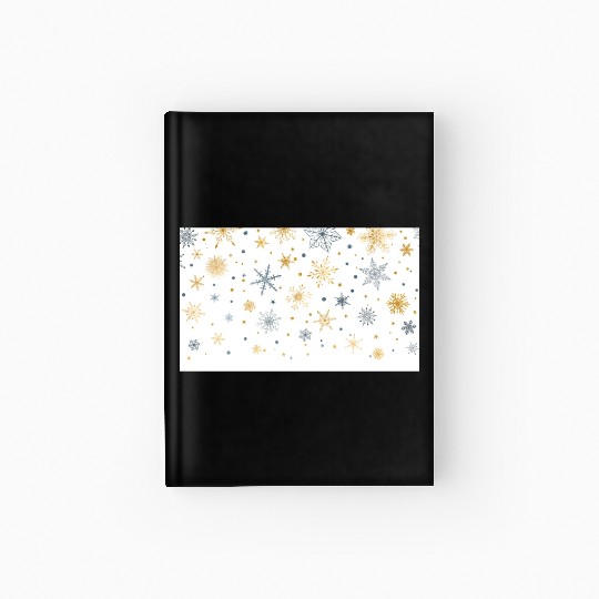 Elegant Snowflakes White Gold Silver Hardcover Journal