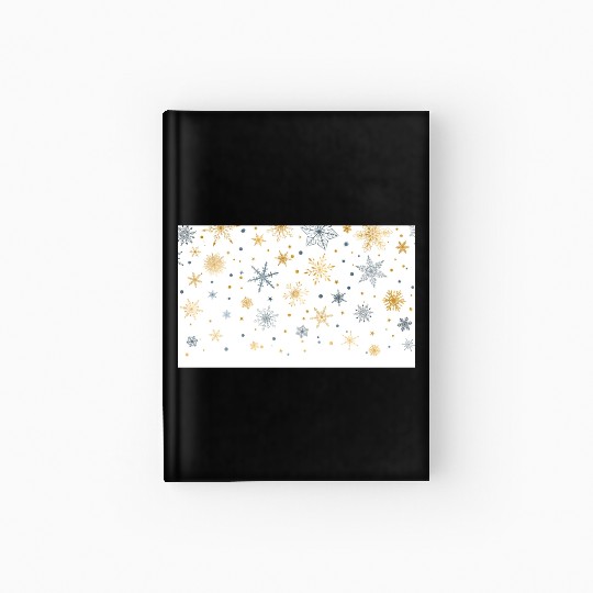 Elegant Snowflakes White Gold Silver Hardcover Journal