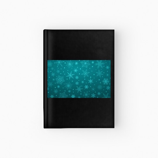 Teal Snowflakes Christmas Pattern Hardcover Journal