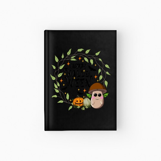 Bat Mushroom 'brown' - Happy Halloween Hardcover Journal