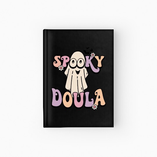 Cute Spooky Doula Halloween Retro Hardcover Journal
